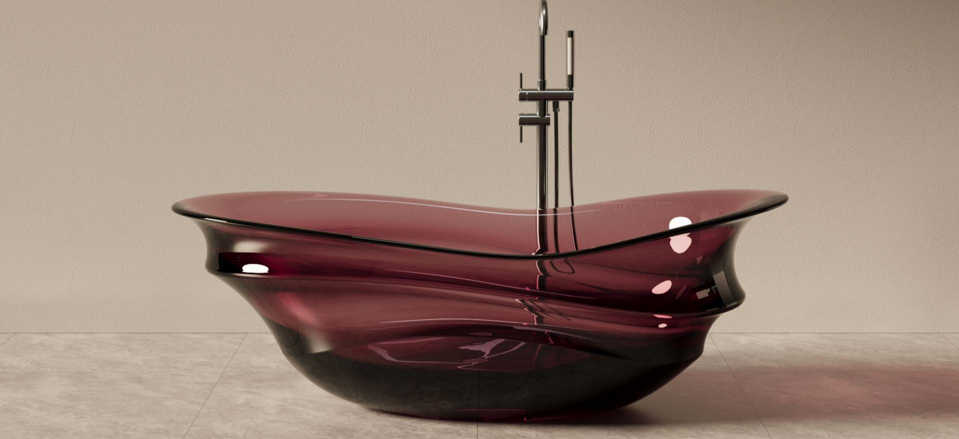 Translucent Resin Bathtub CPG-8856-Pink