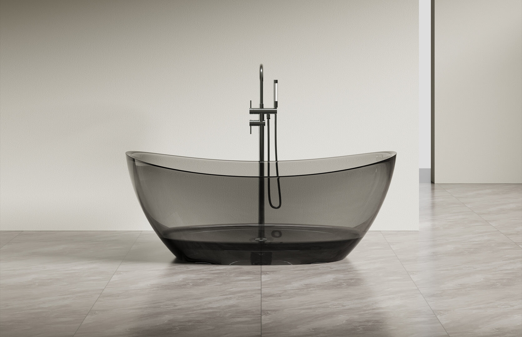 Translucent Resin Deep Freestanding Tub CPG-8826 Black