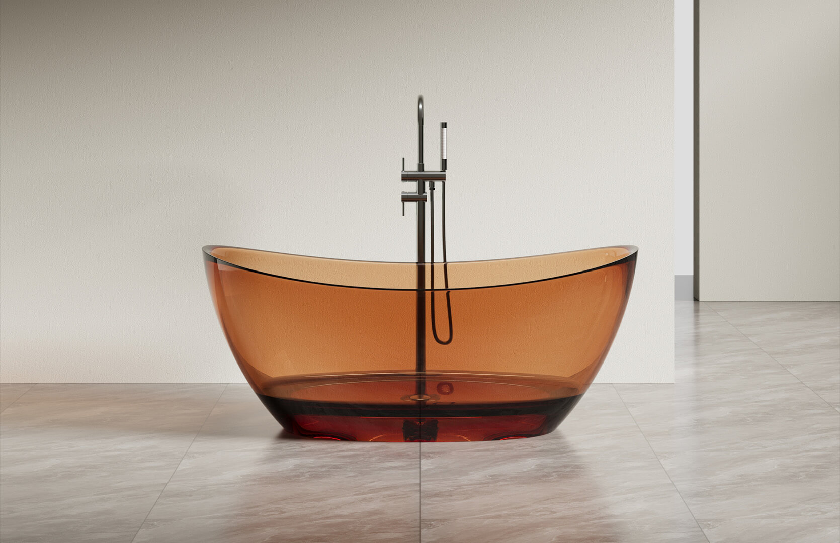 Translucent Resin Deep Freestanding Tub CPG-8826 Brown