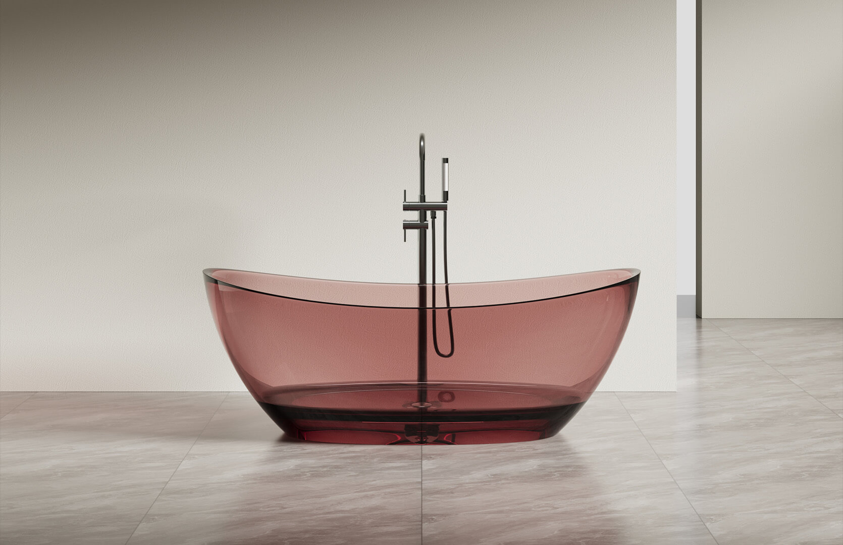 Translucent Resin Deep Freestanding Tub CPG-8826 Red