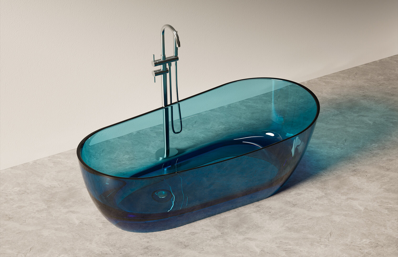 Translucent Resin Freestanding Air Tub