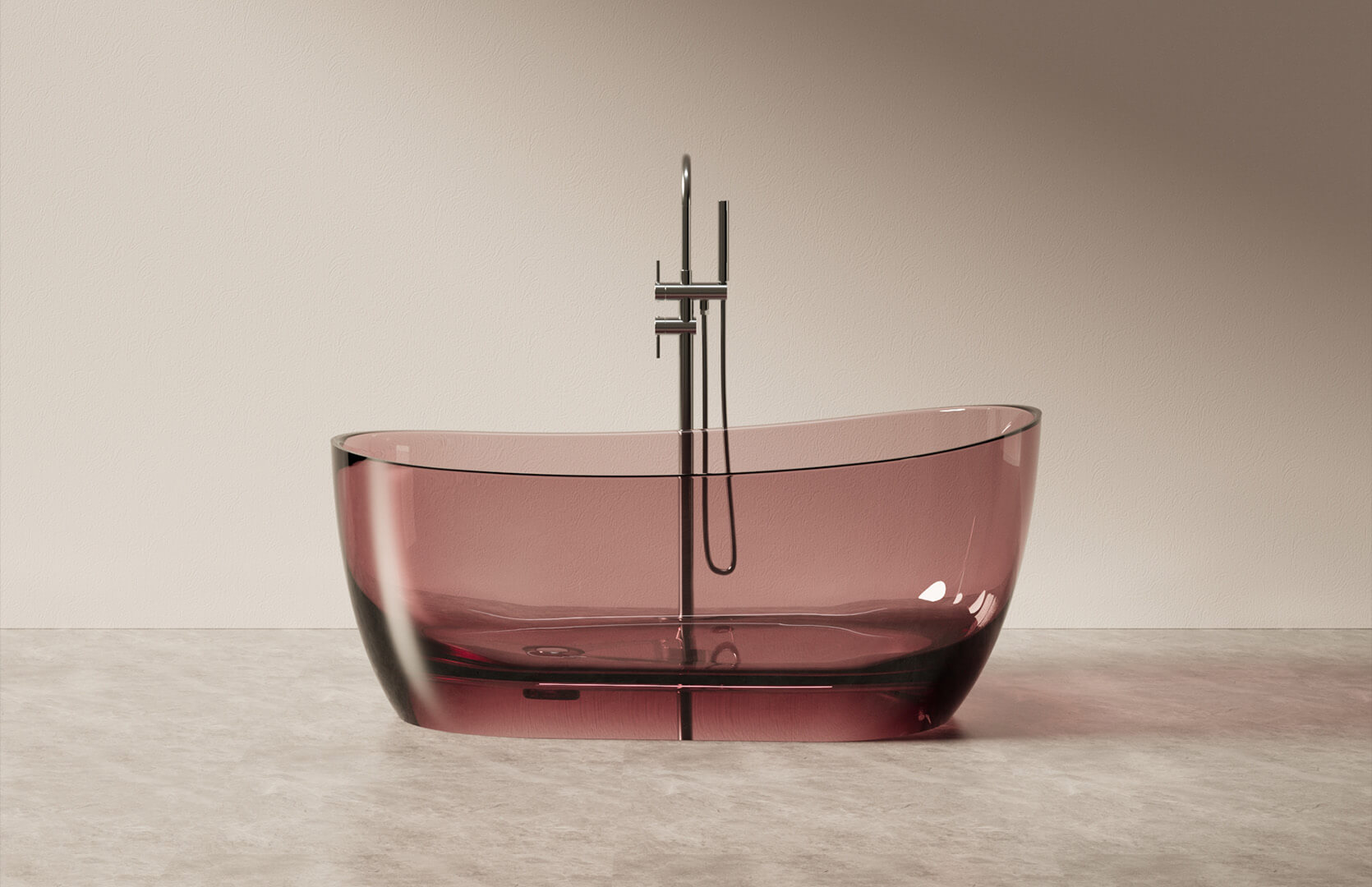 Translucent Resin Freestanding Air Tub CPG-8828 Red