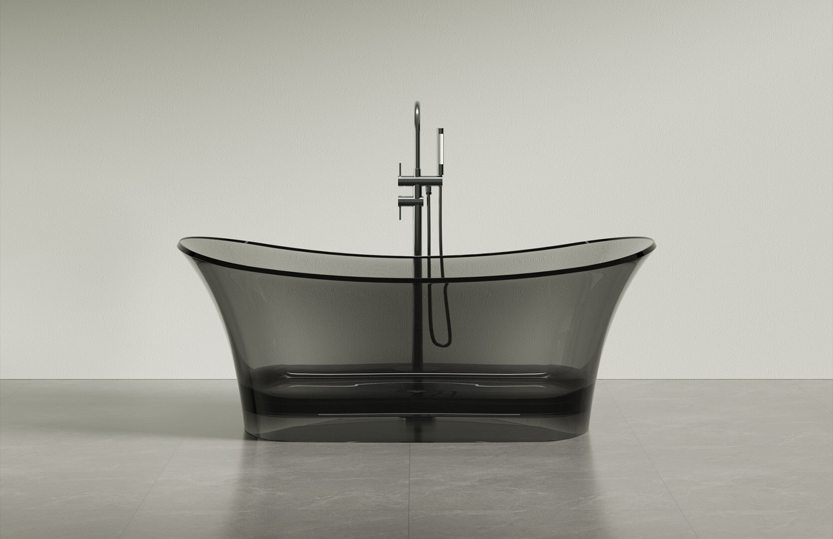 Translucent Resin Freestanding Small Soaking Tub CPG-8832 Black