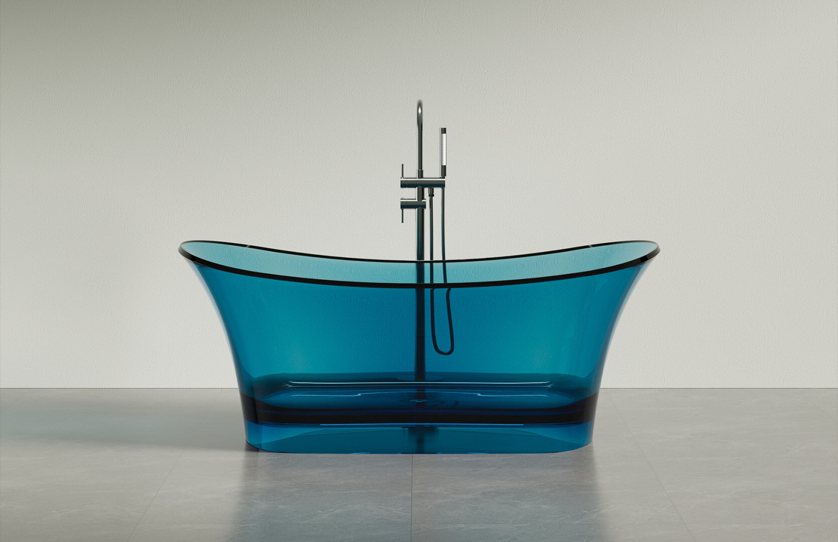 Translucent Resin Freestanding Small Soaking Tub CPG-8832 Blue