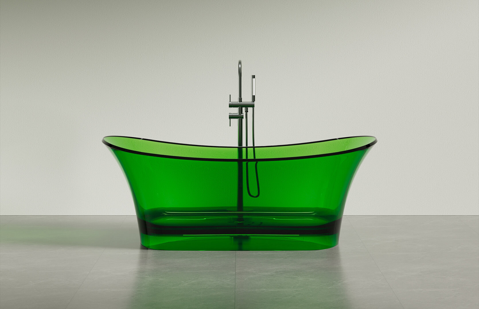 Translucent Resin Freestanding Small Soaking Tub CPG-8832 Green