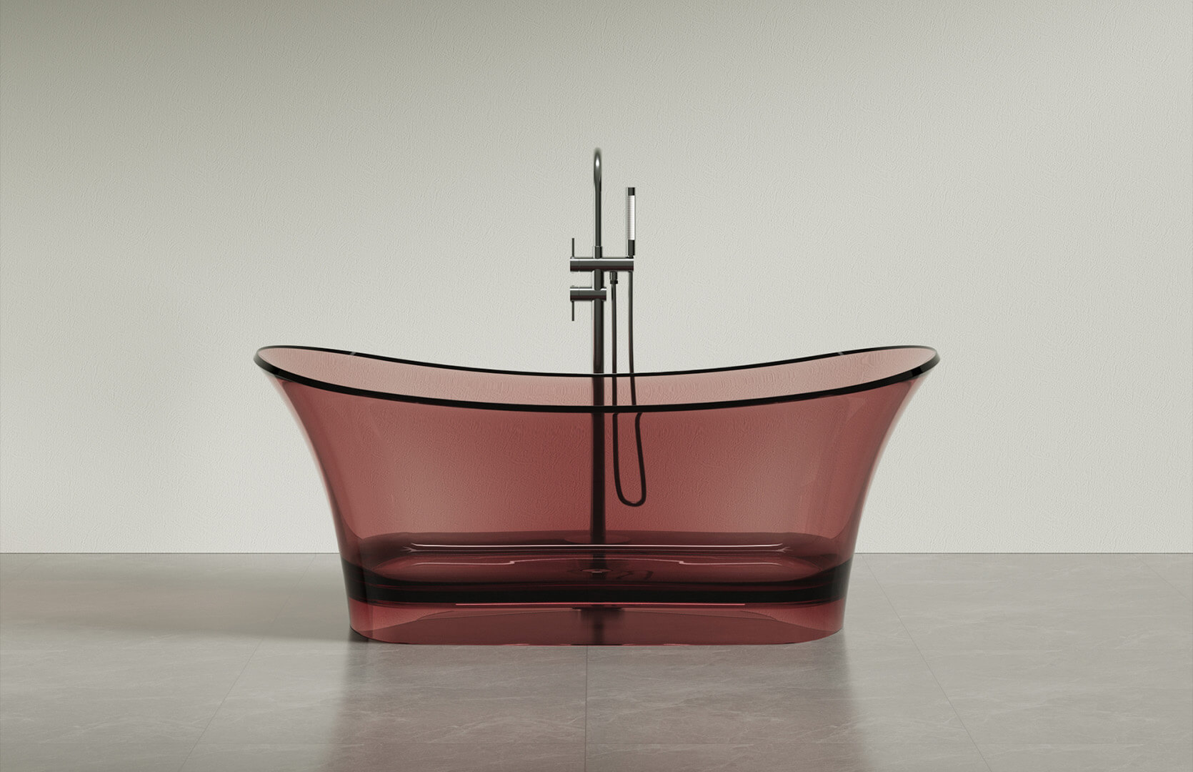 Translucent Resin Freestanding Small Soaking Tub CPG-8832 Red