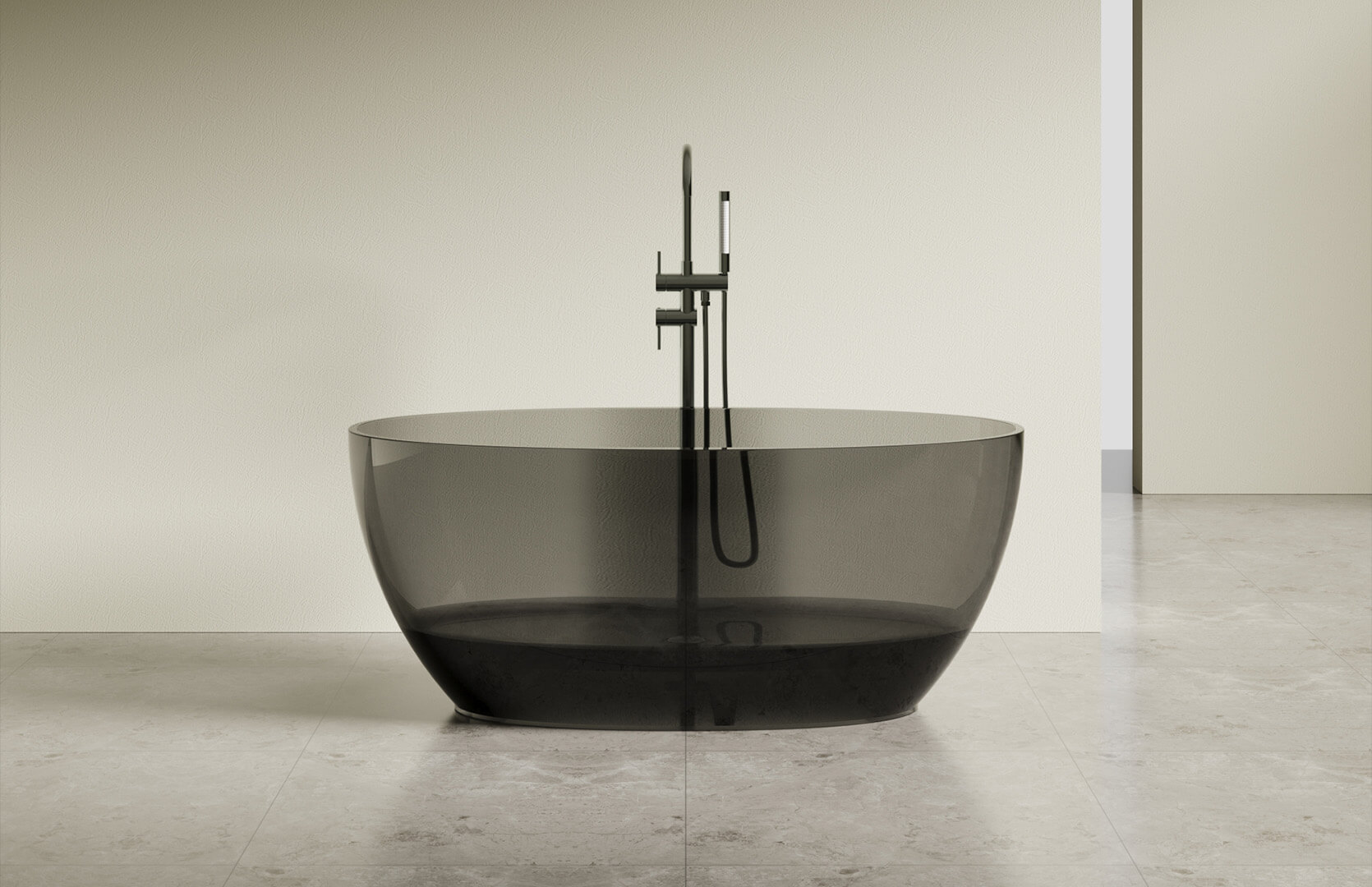 Translucent Resin Freestanding Spa Tub CPG-8813 Black