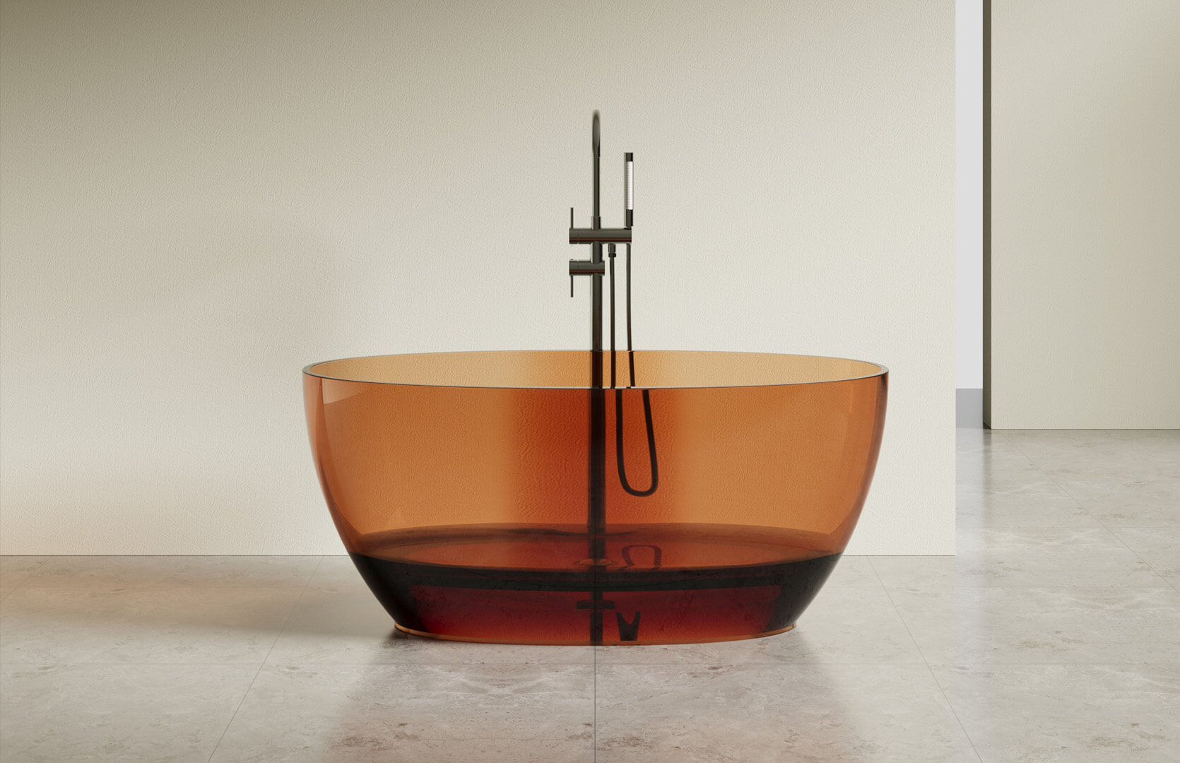 Translucent Resin Freestanding Spa Tub CPG-8813 Brown