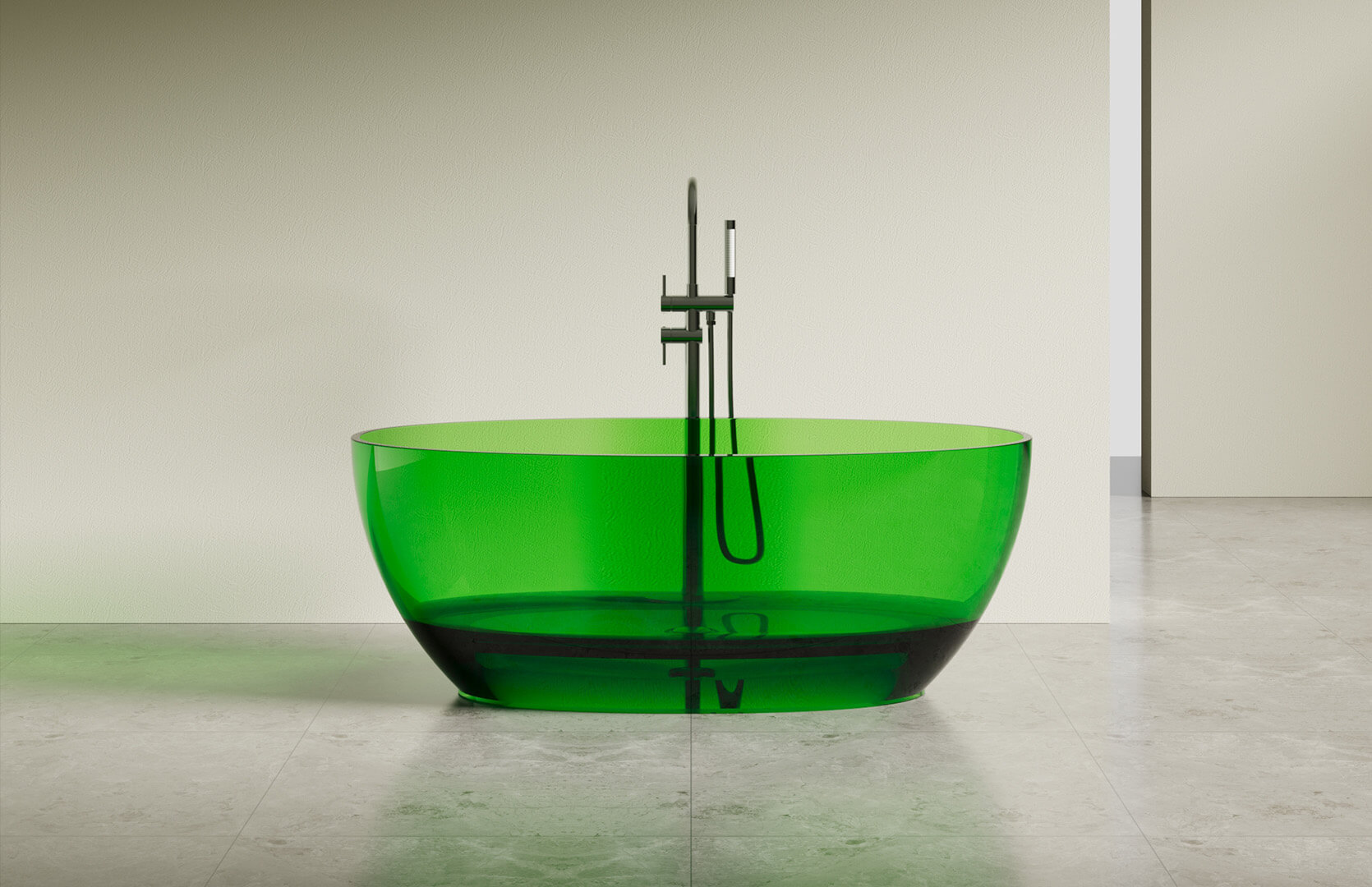 Translucent Resin Freestanding Spa Tub CPG-8813 Green