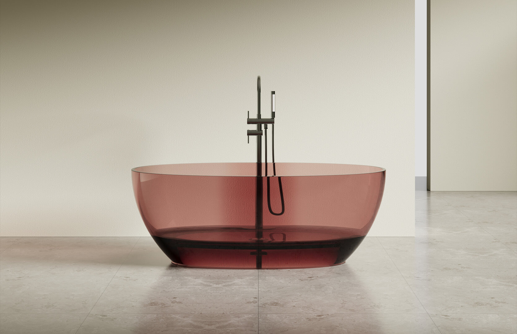 Translucent Resin Freestanding Spa Tub CPG-8813 Red