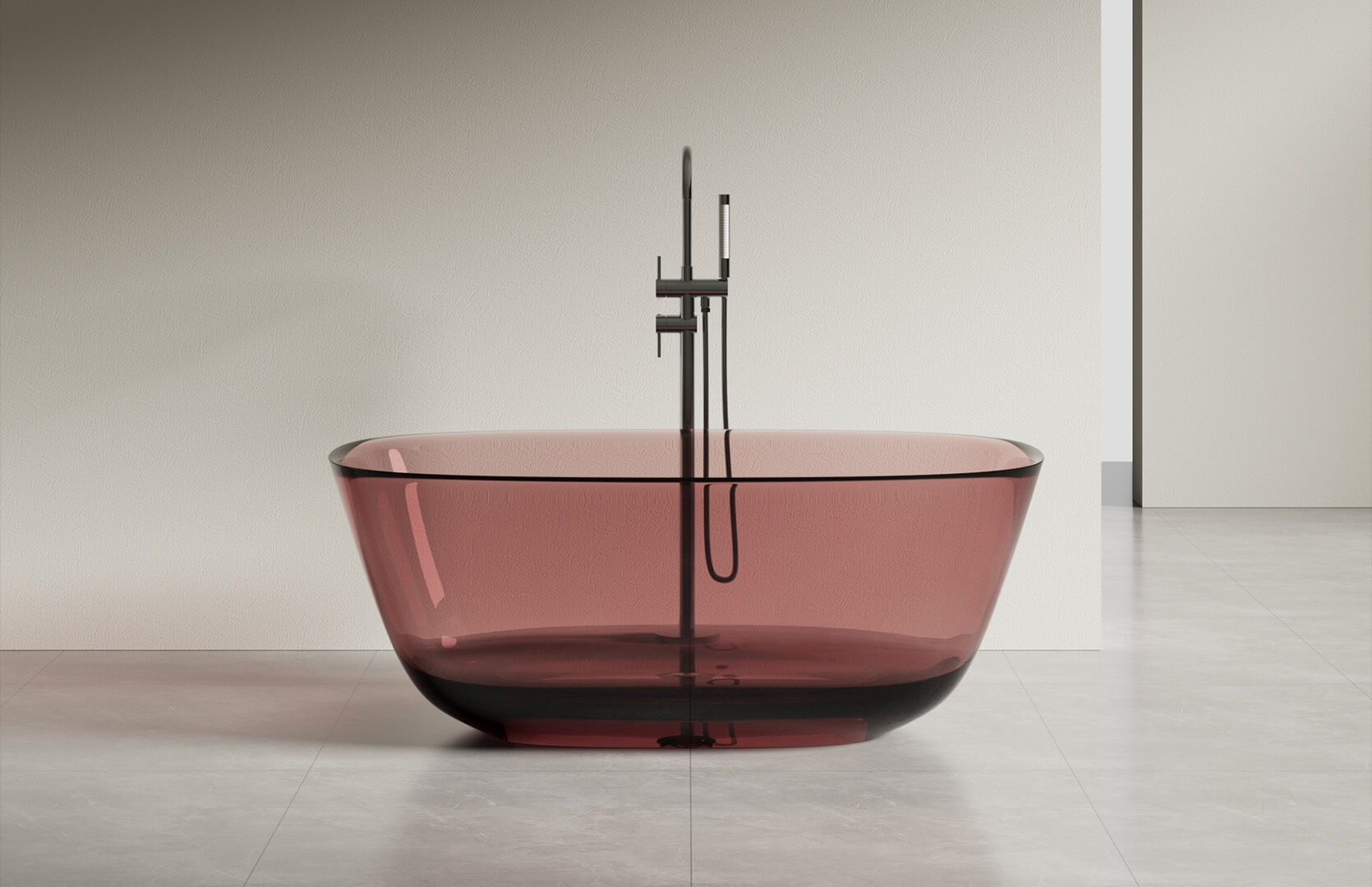 Translucent Resin Freestanding Tub in Shower CPG-8823A