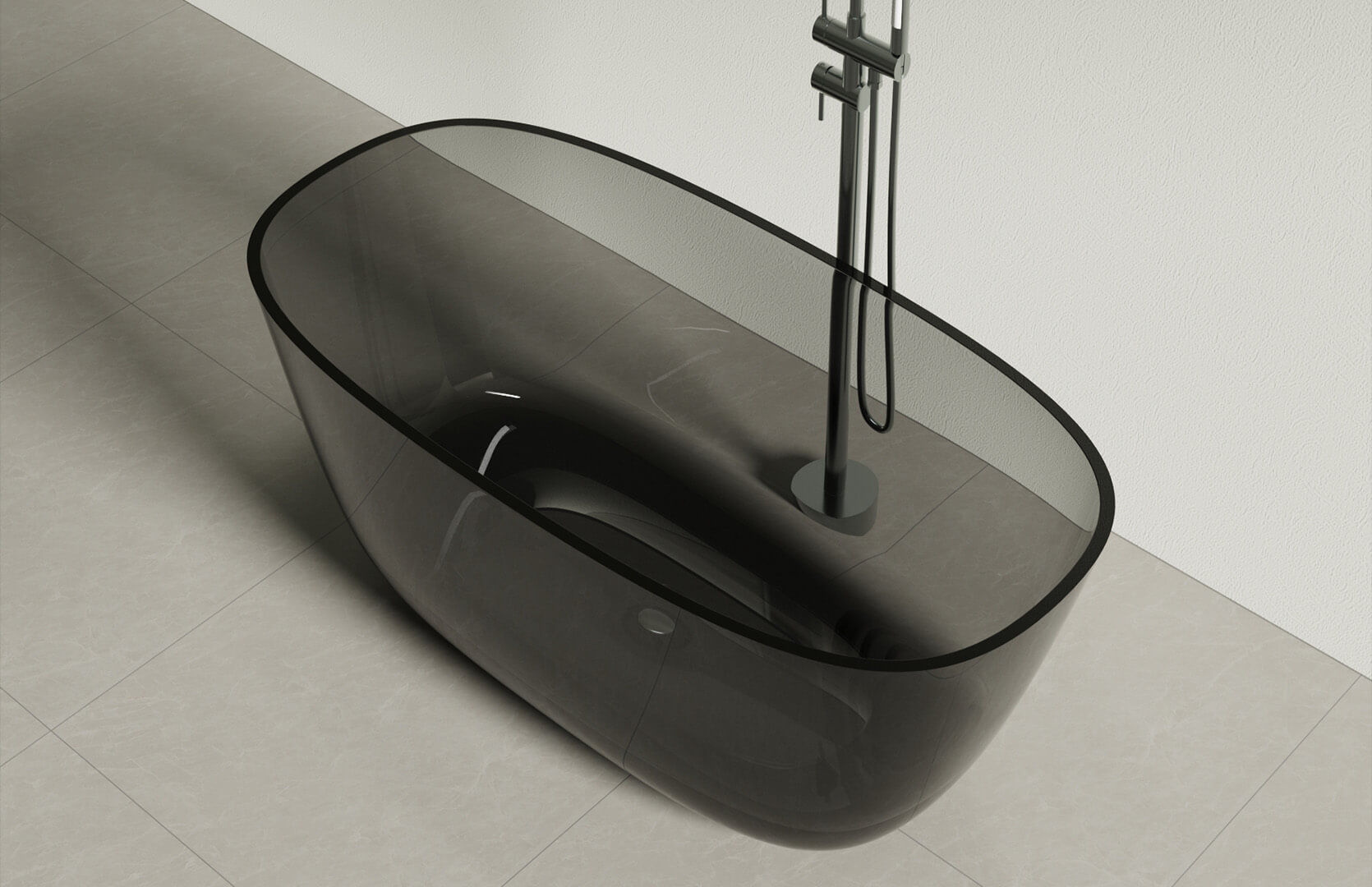 Translucent Resin Large Freestanding Tub-CPG-8823B