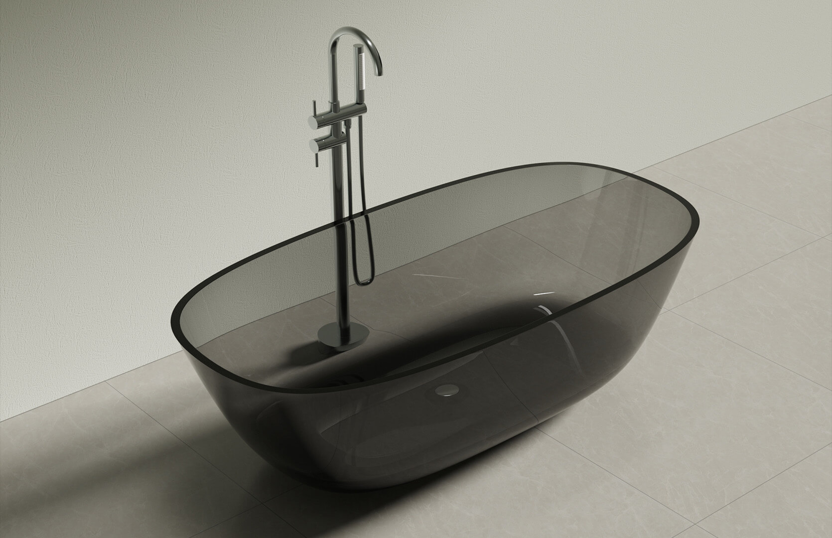 Translucent Resin Large Freestanding Tub