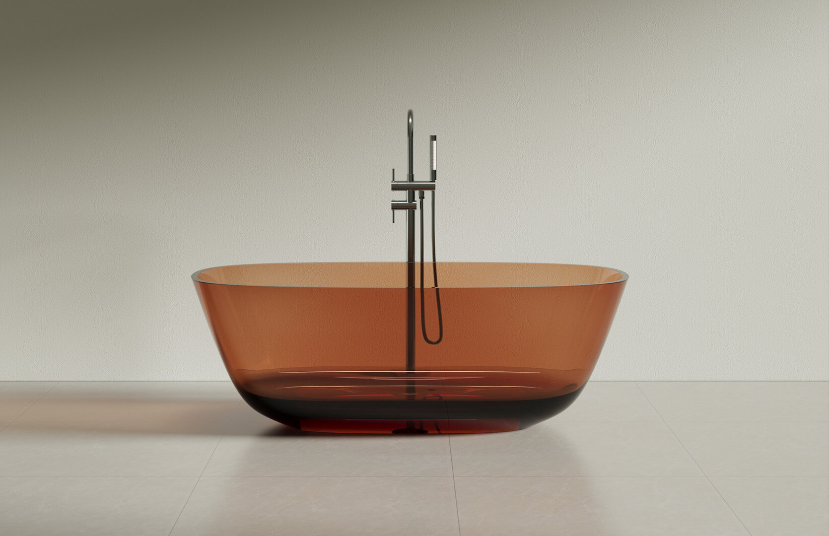 Translucent Resin Large Freestanding Tub CPG-8823B Brown