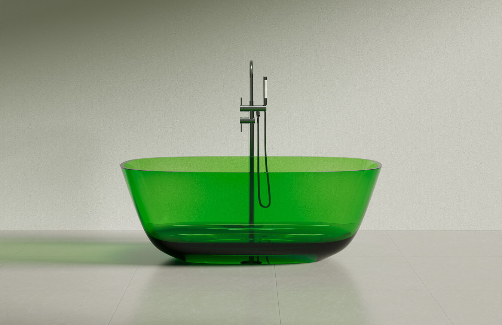 Translucent Resin Large Freestanding Tub CPG-8823B Green
