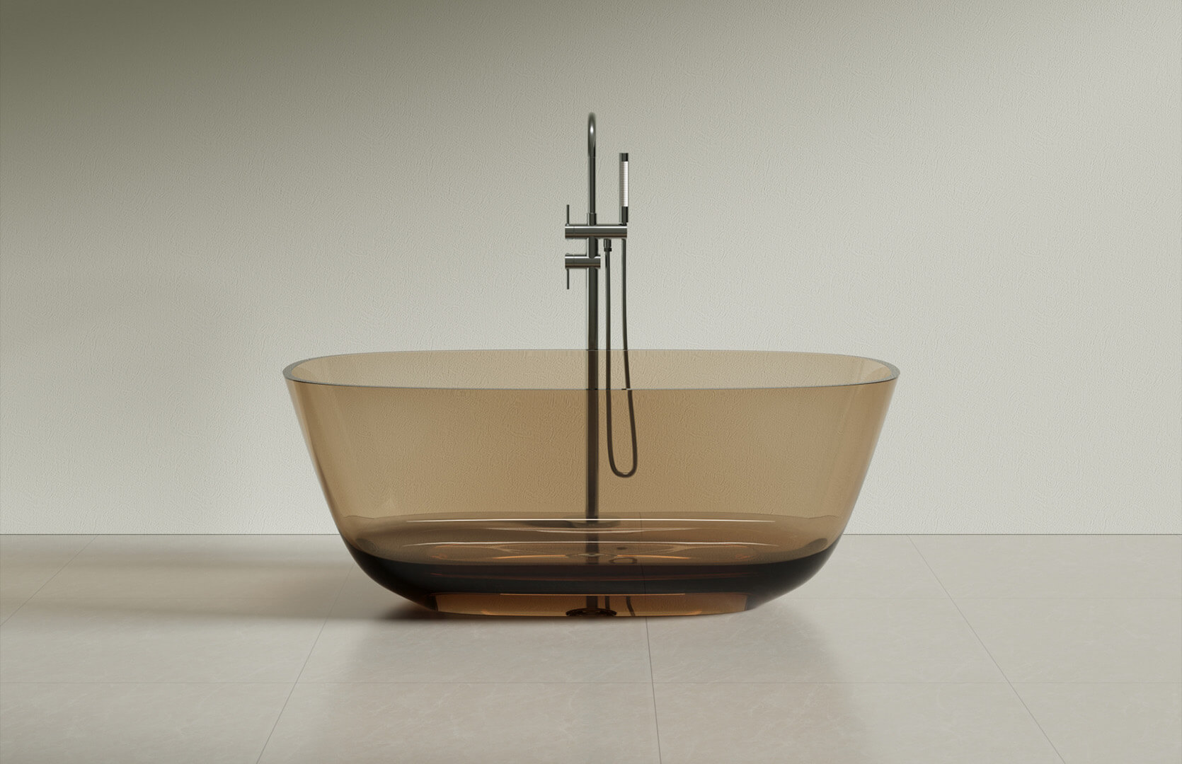 Translucent Resin Large Freestanding Tub CPG-8823B Yellow