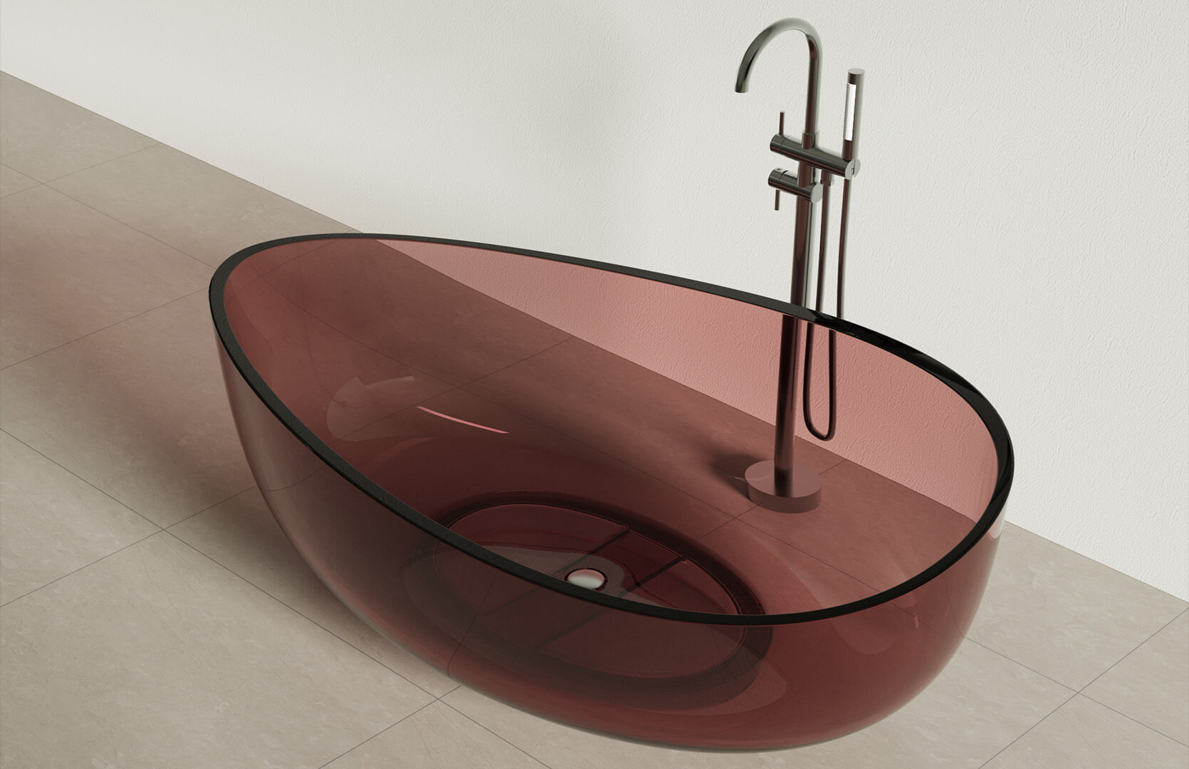 Translucent Resin Luxury Freestanding Tub-CPG-8833