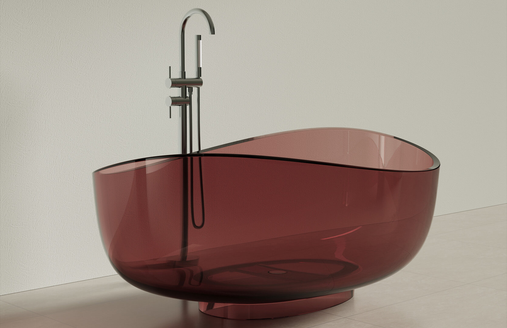 Translucent Resin Luxury Freestanding Tub