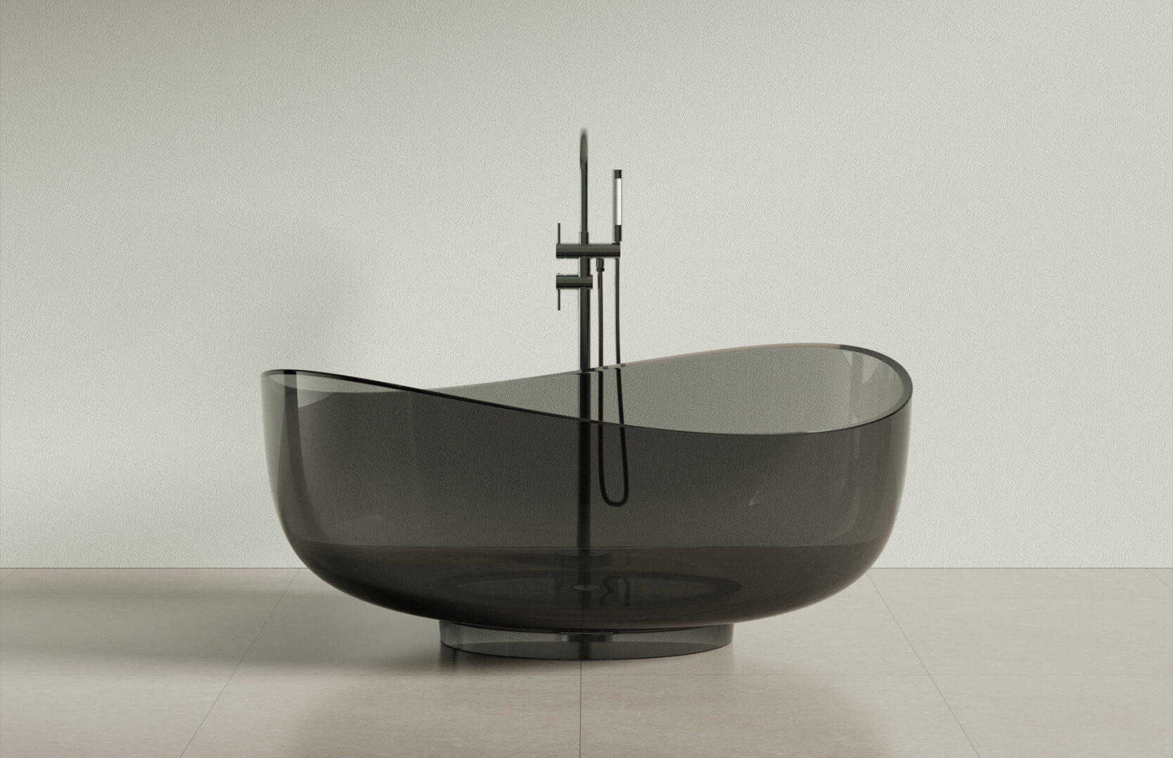 Translucent Resin Luxury Freestanding Tub CPG-8833 Black
