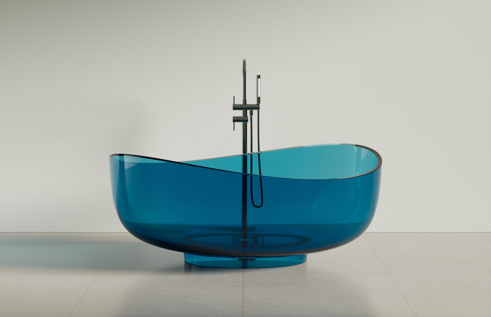 Translucent Resin Luxury Freestanding Tub CPG-8833 Blue