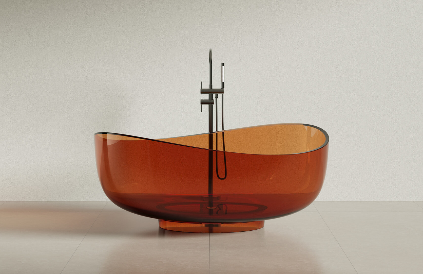 Translucent Resin Luxury Freestanding Tub CPG-8833 Brown