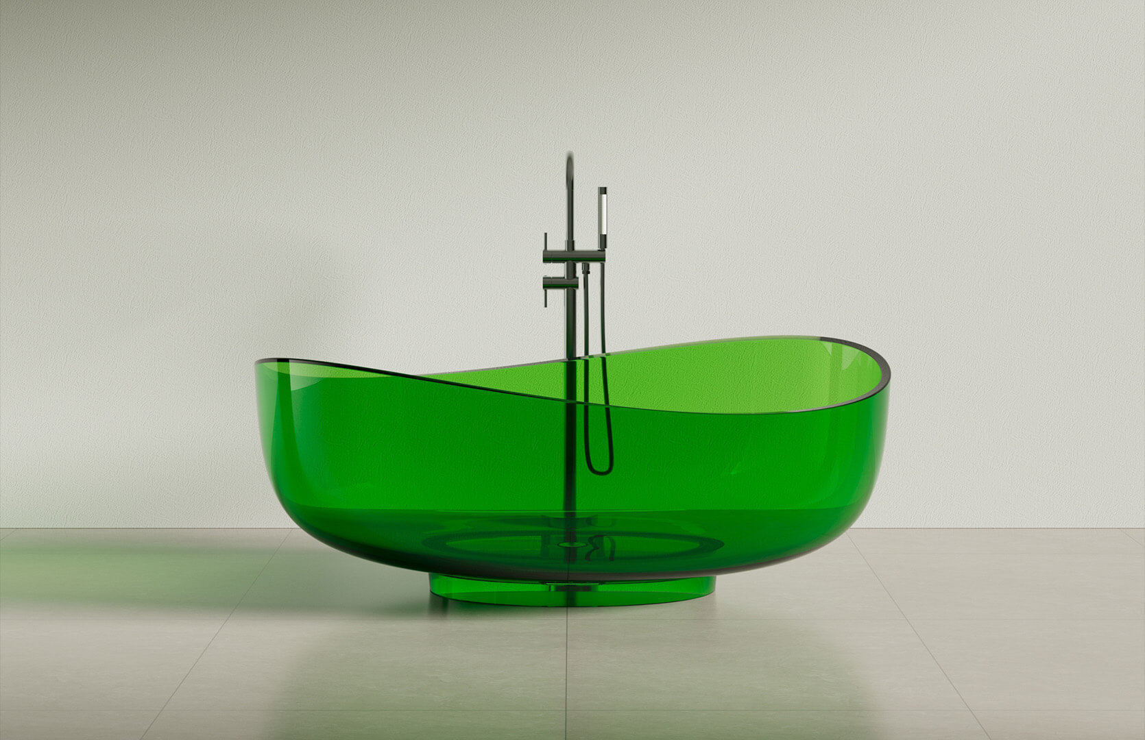 Translucent Resin Luxury Freestanding Tub CPG-8833 Green