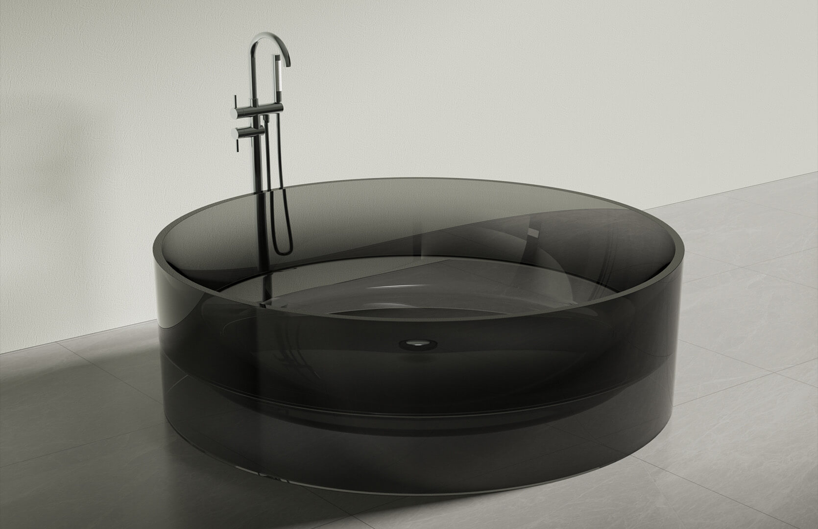 Translucent Resin Modern Freestanding Tub