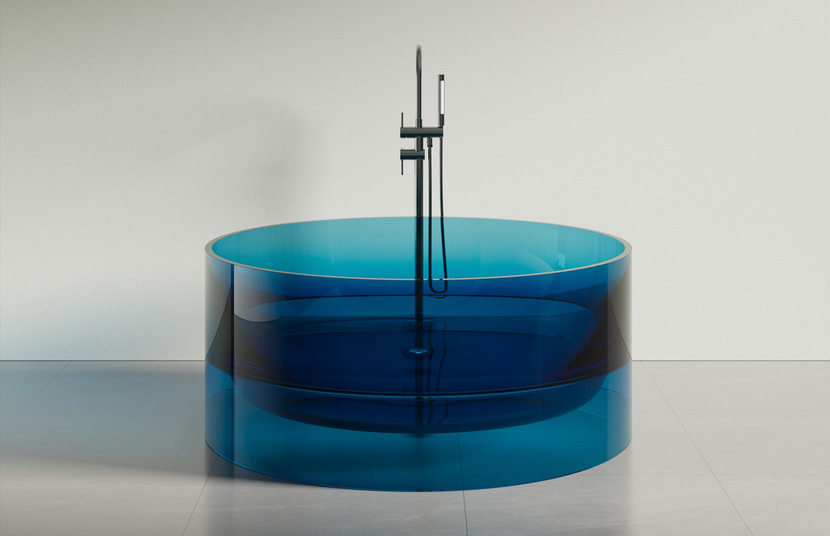 Translucent Resin Modern Freestanding Tub CPG-8818 Blue