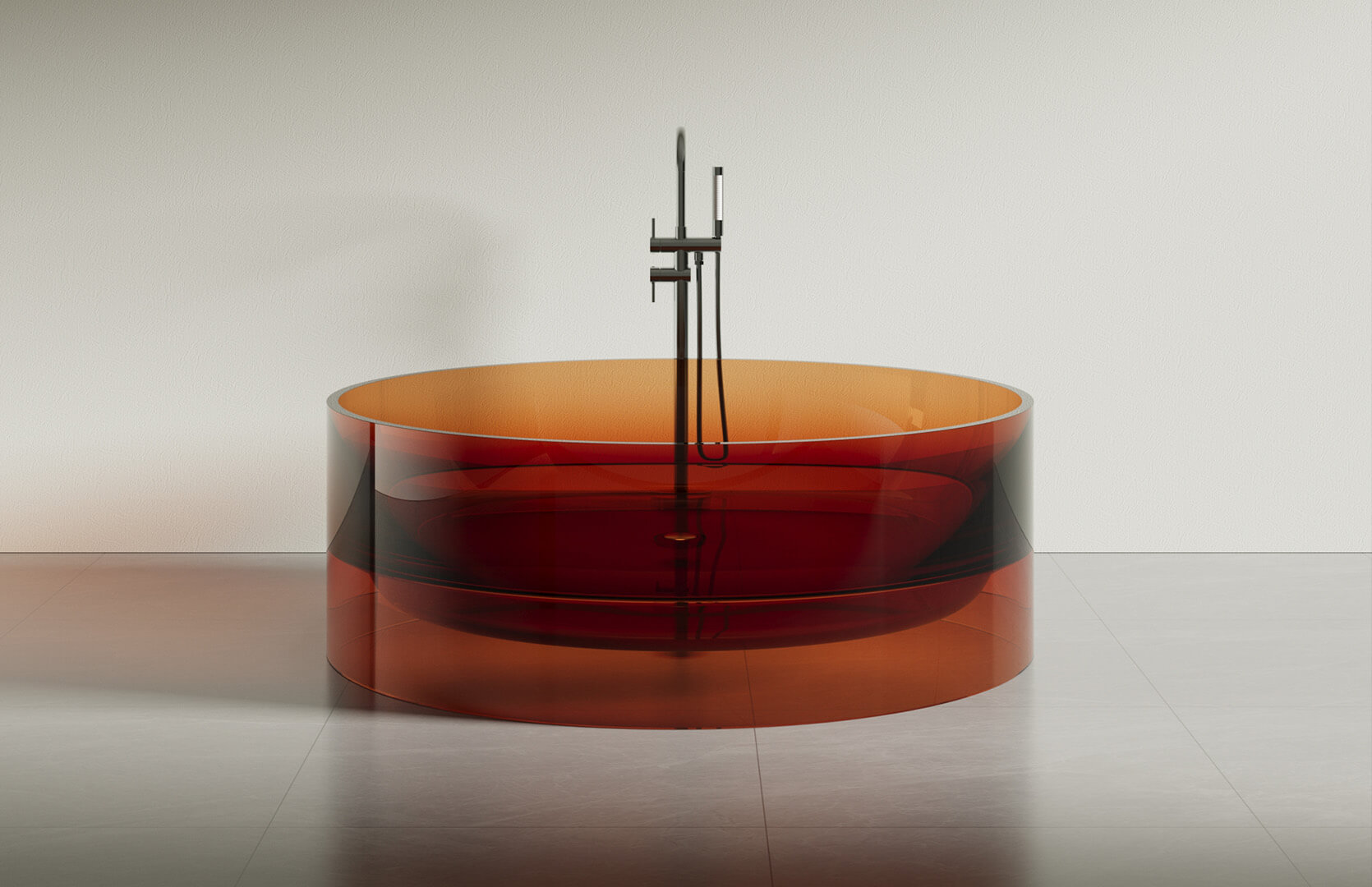 Translucent Resin Modern Freestanding Tub CPG-8818 Brown