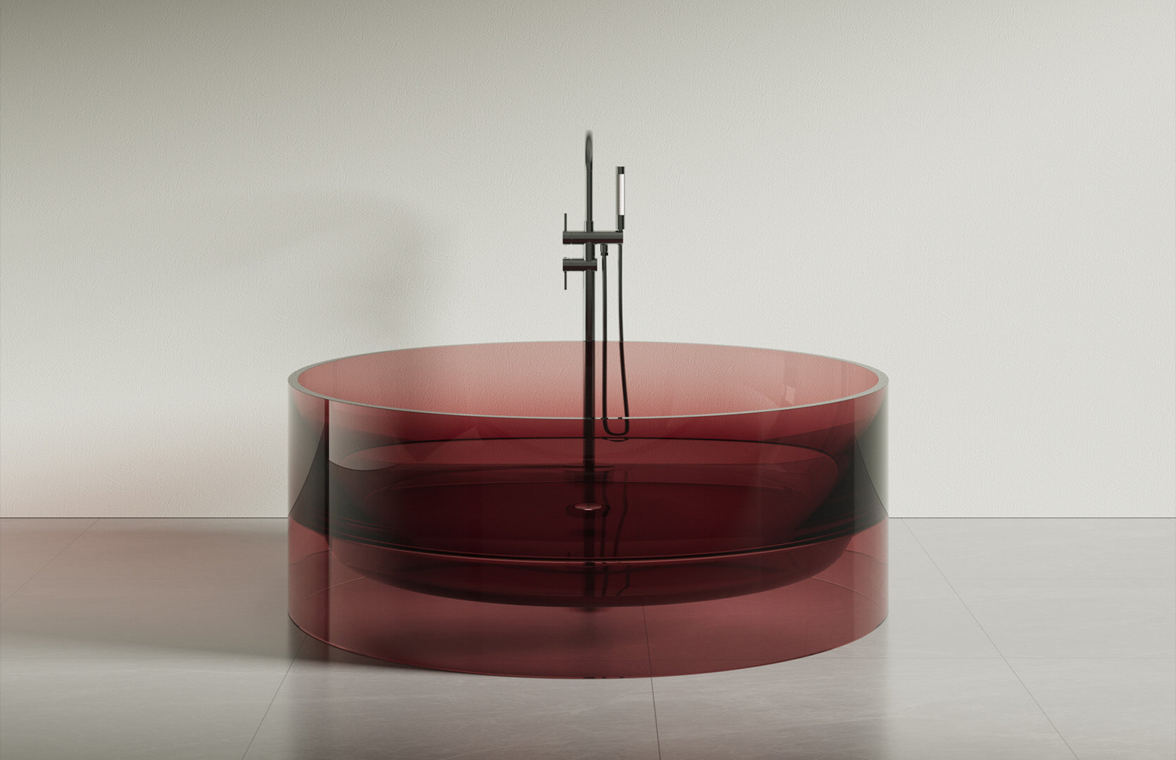 Translucent Resin Modern Freestanding Tub CPG-8818 Red