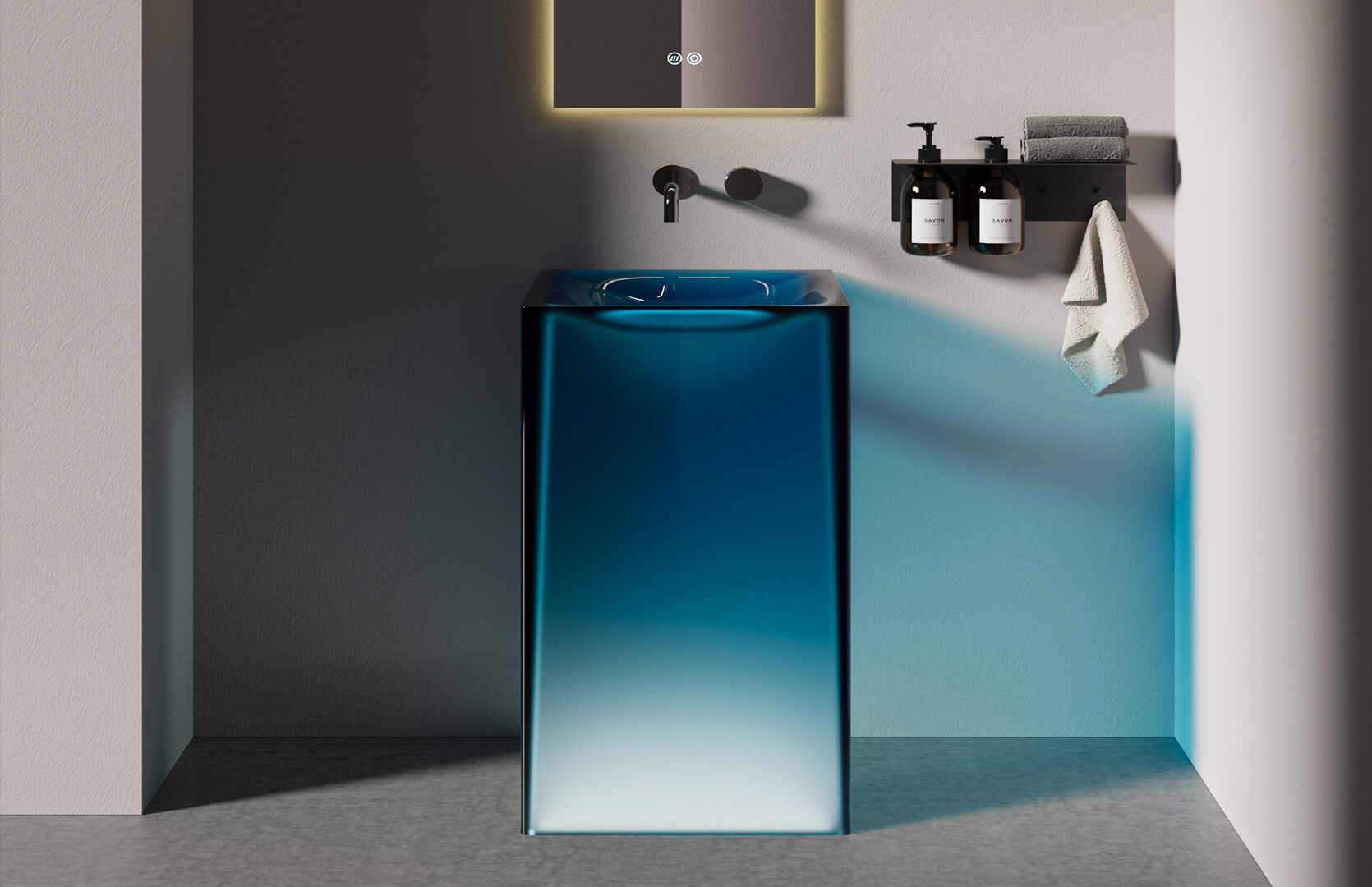 Translucent Resin Modern Sink Pedestal_ CPG-6625