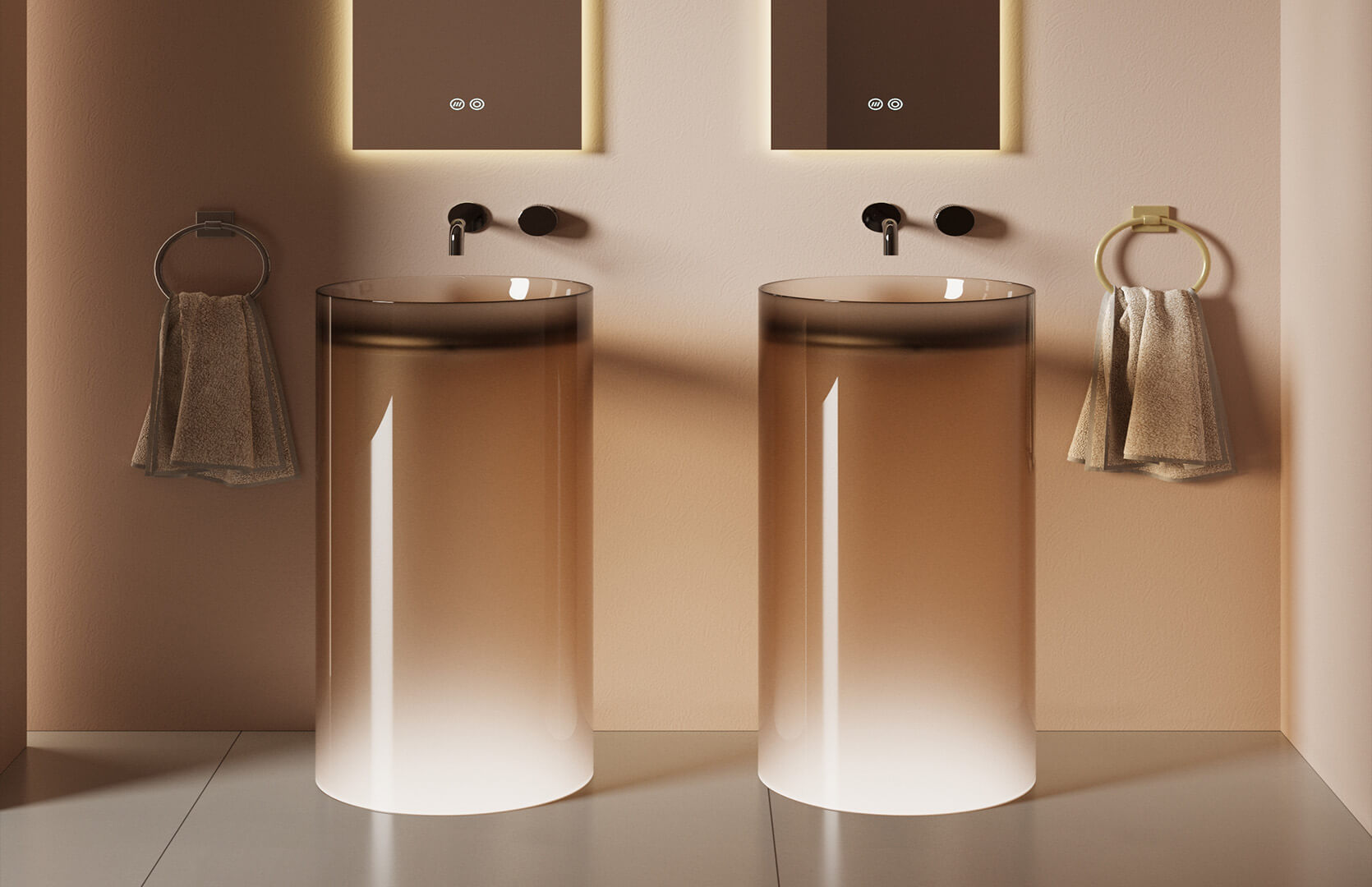 Translucent Resin Pedestal Sink for Bathroom__ CPG-6638