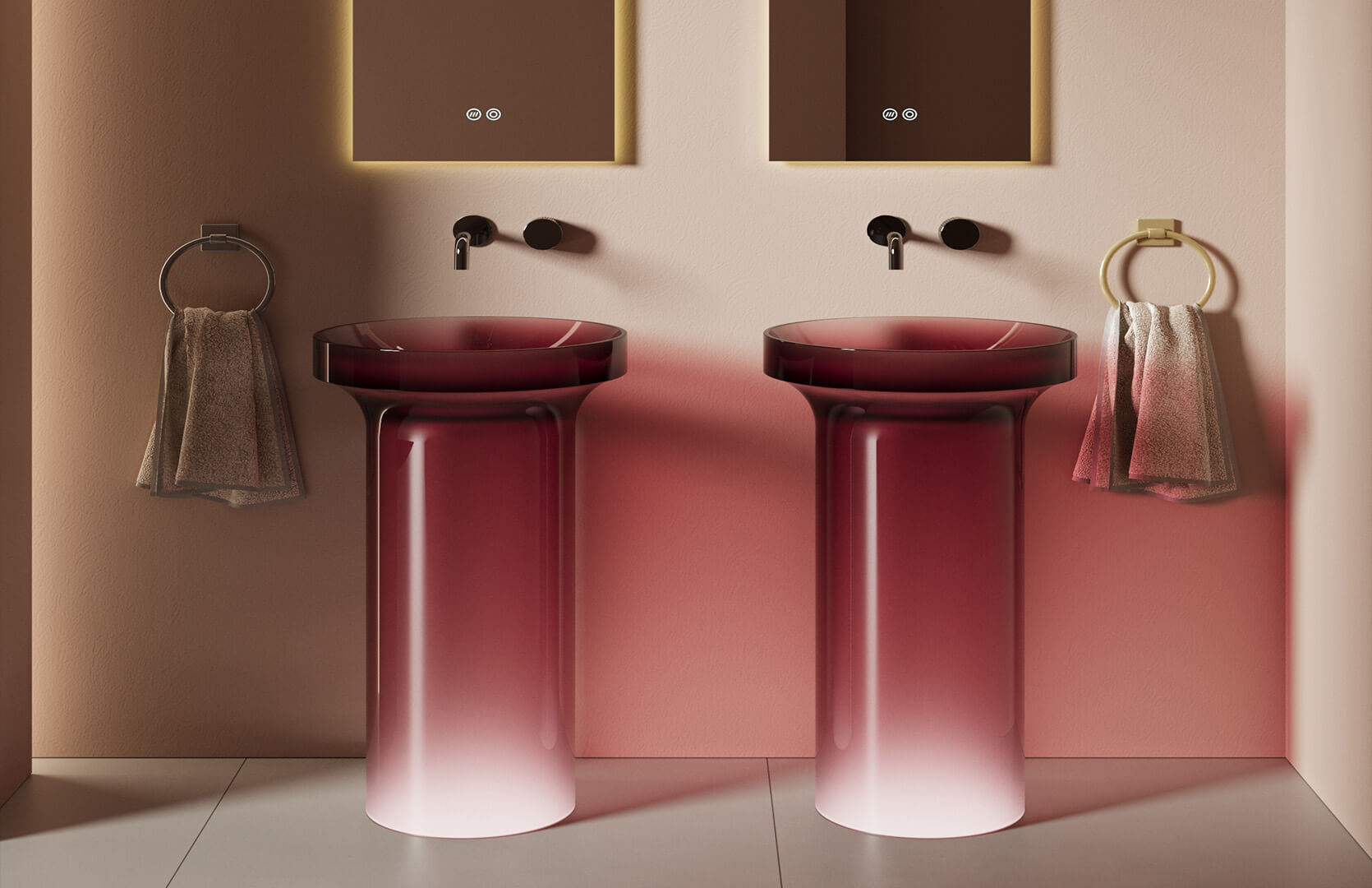 Translucent Resin Round Pedestal Sink_ CPG-6632