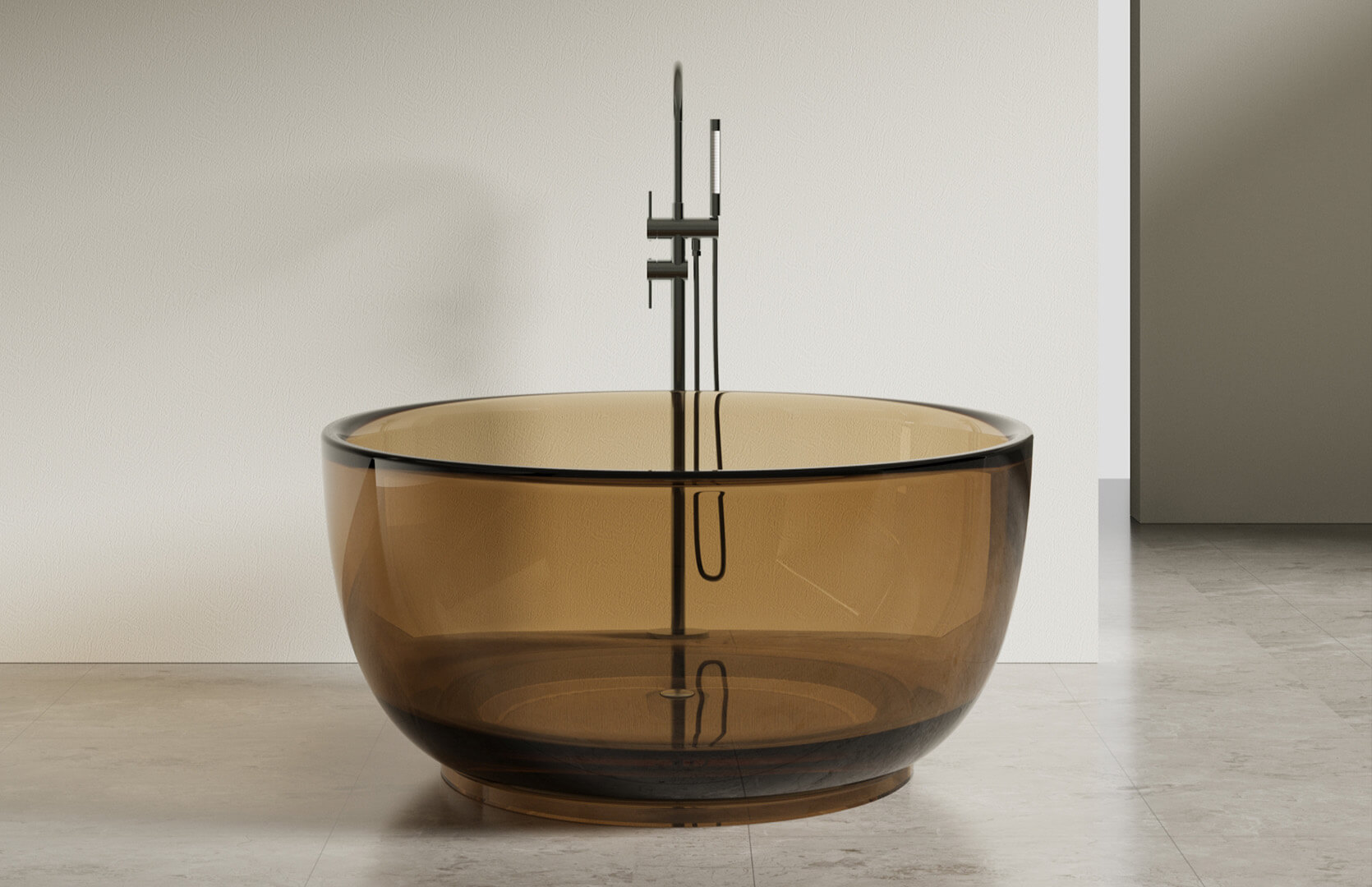 Translucent Resin Short Freestanding Tub CPG-8815 Yellow