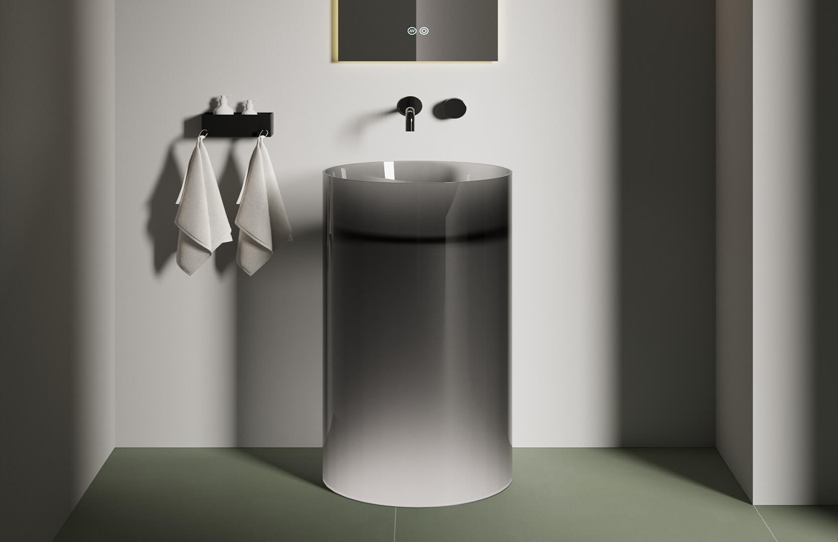 Translucent Resin Short Pedestal Sink__ CPG-6635