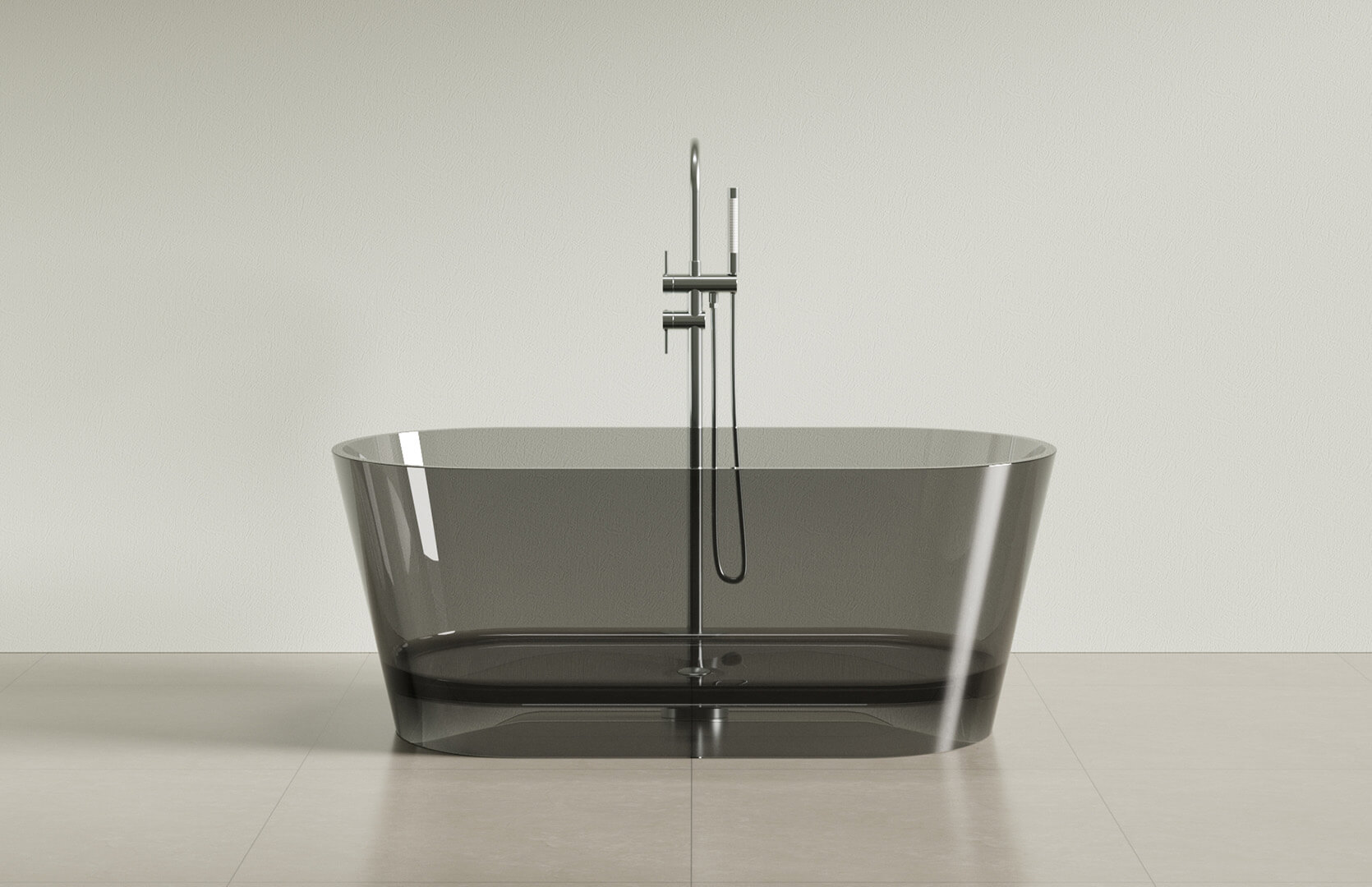 Translucent Resin Small Freestanding Soaking Tub_ CPG-8816A Black