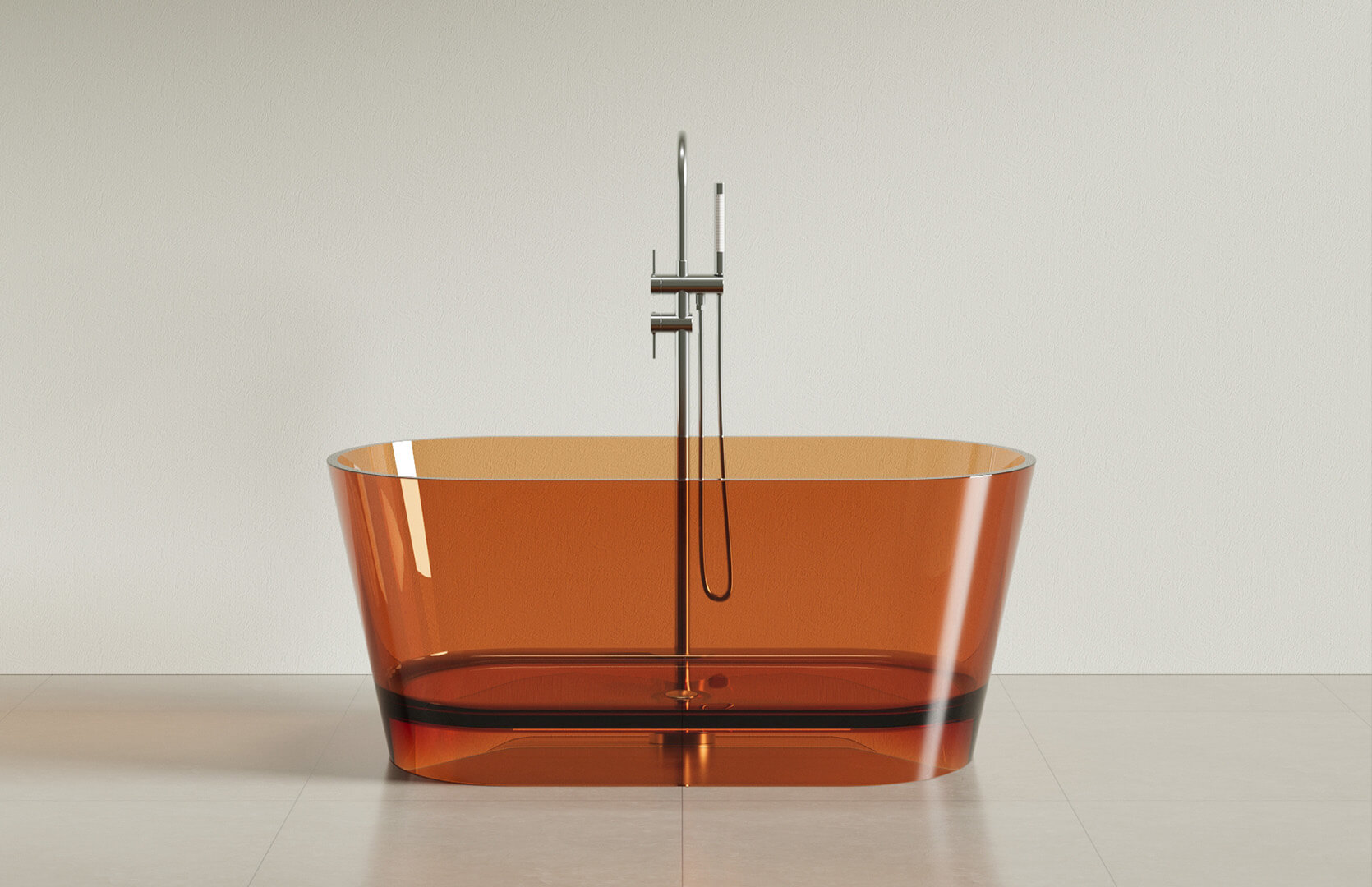 Translucent Resin Small Freestanding Soaking Tub_ CPG-8816A Brown