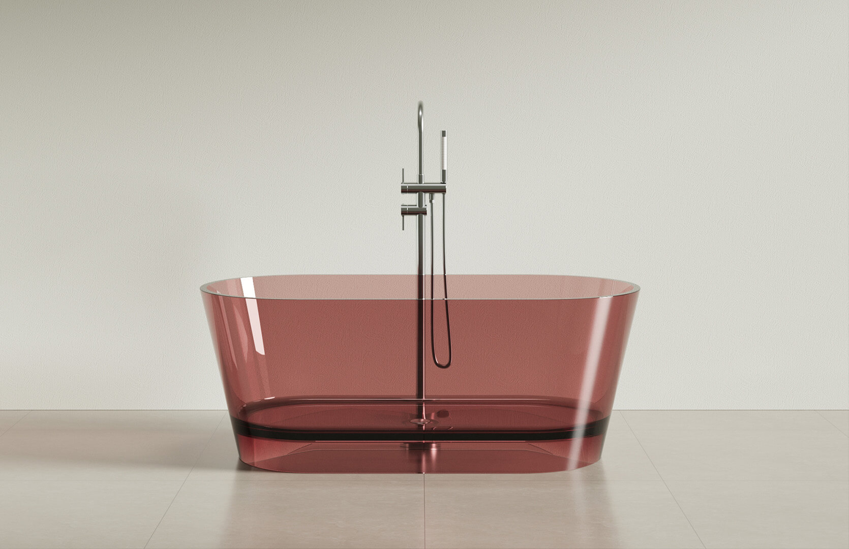 Translucent Resin Small Freestanding Soaking Tub_ CPG-8816A Red