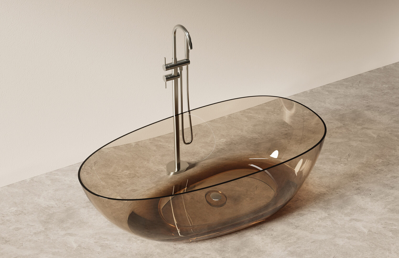 Translucent Resin Small Freestanding Tub CPG-8802B