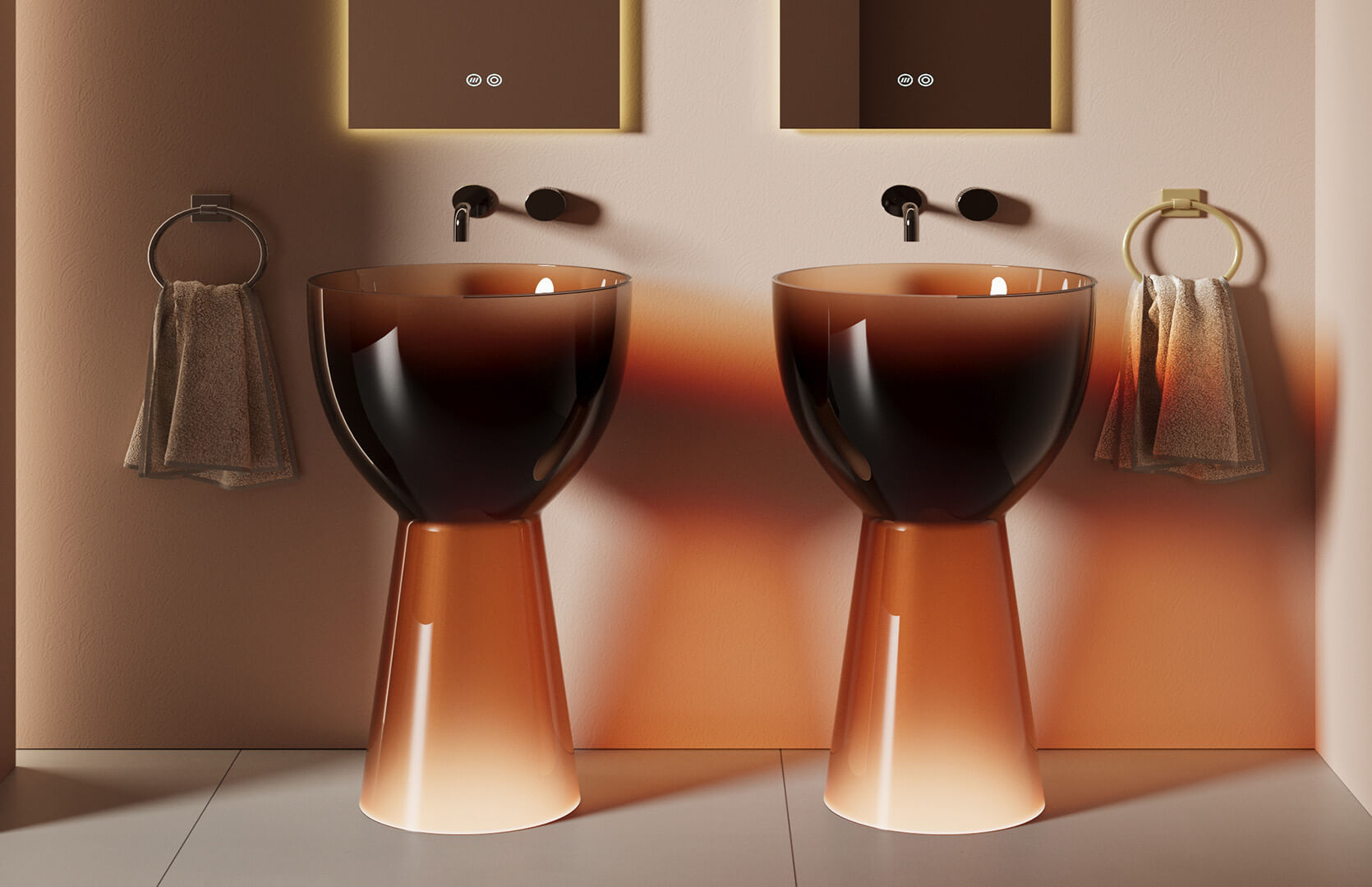 Translucent Resin Small Sink and Pedestal__ CPG-6636