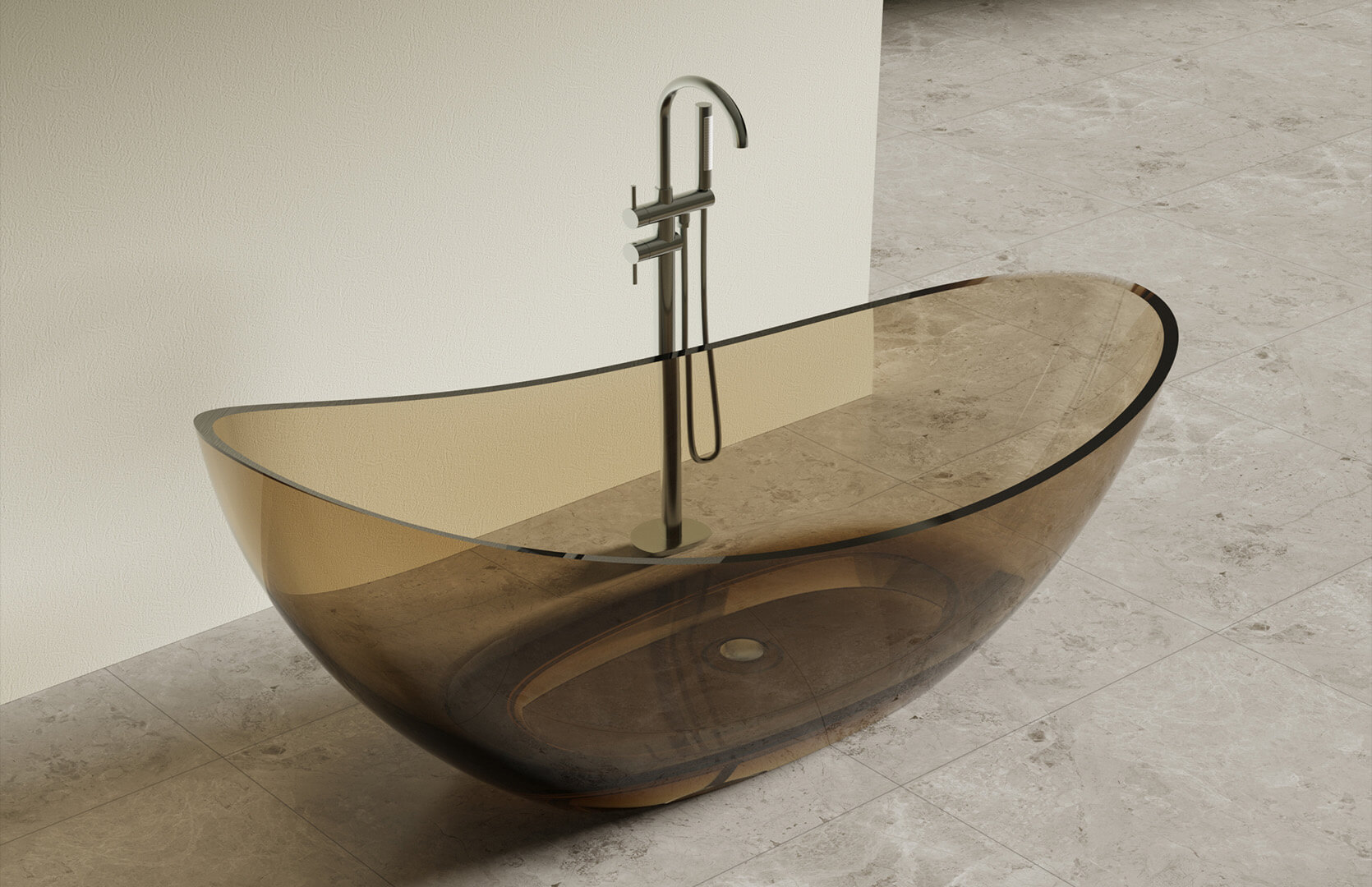 Translucent Resin Stone Resin Freestanding Tub-CPG-8822