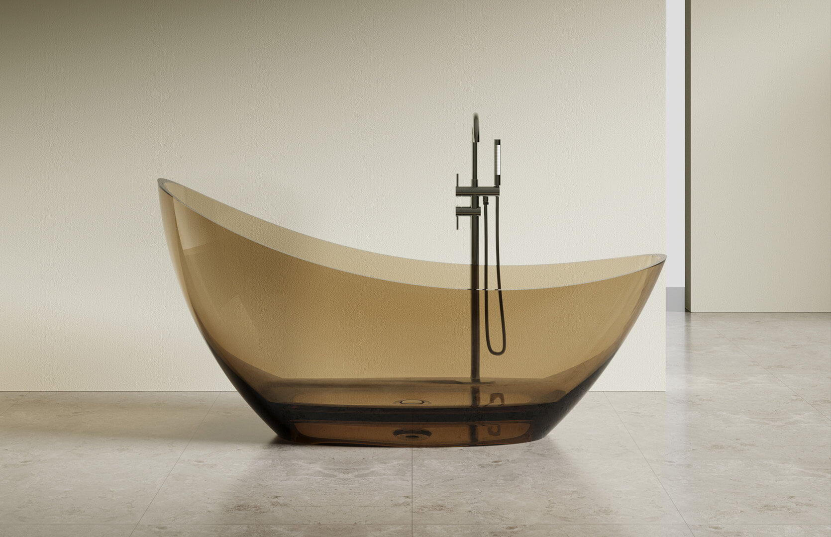 Translucent Resin Stone Resin Freestanding Tub CPG-8822