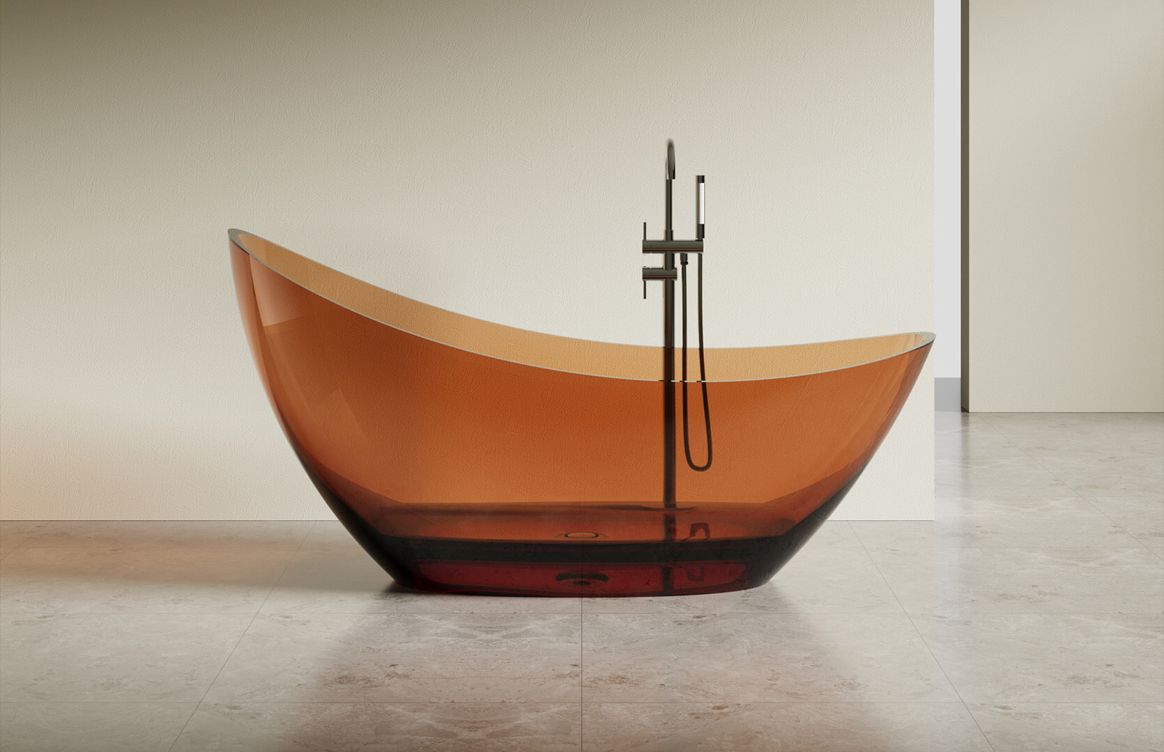 Translucent Resin Stone Resin Freestanding Tub CPG-8822 Brown