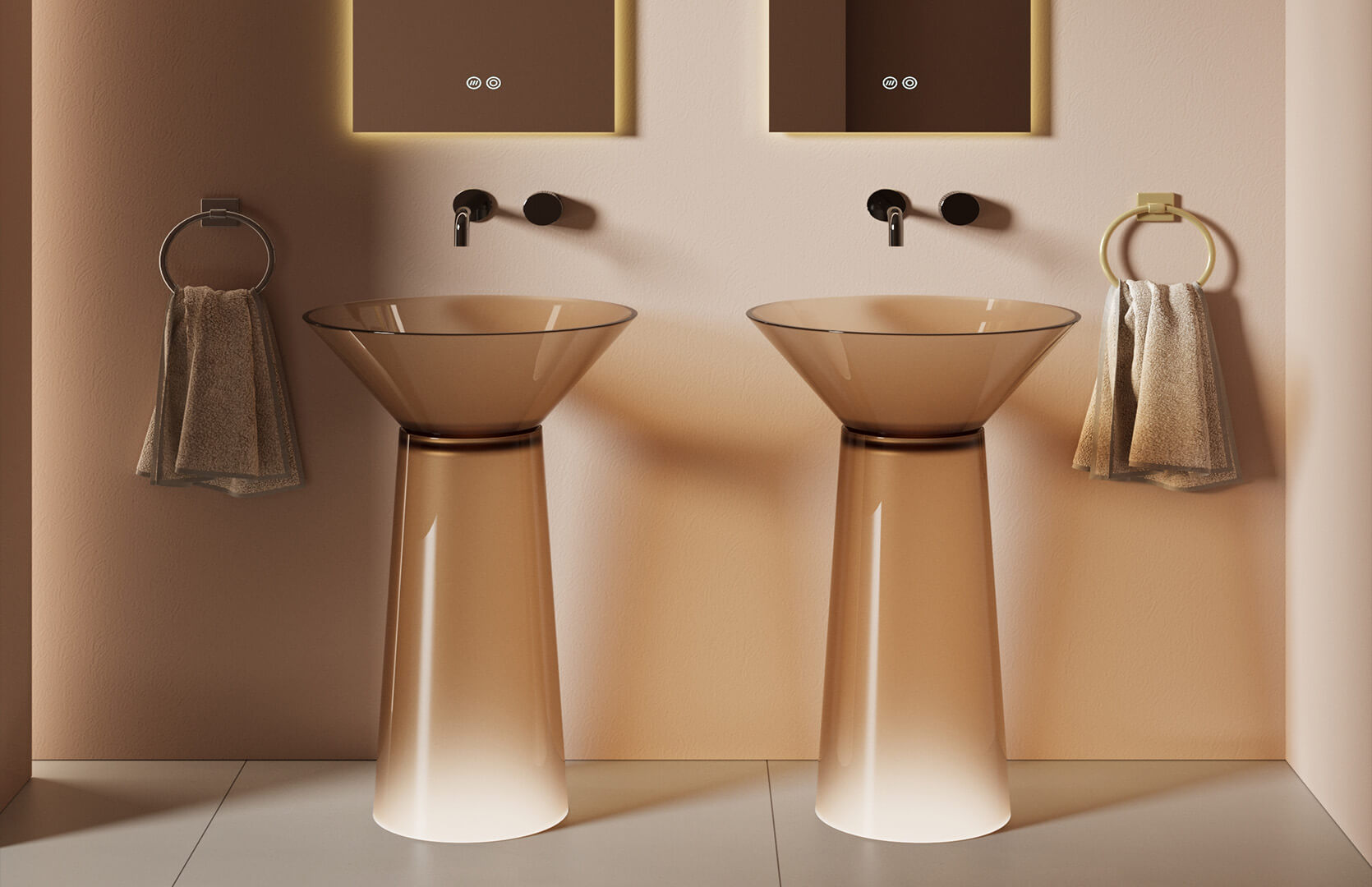 Translucent Resin Unique Pedestal Sink_ CPG-6628