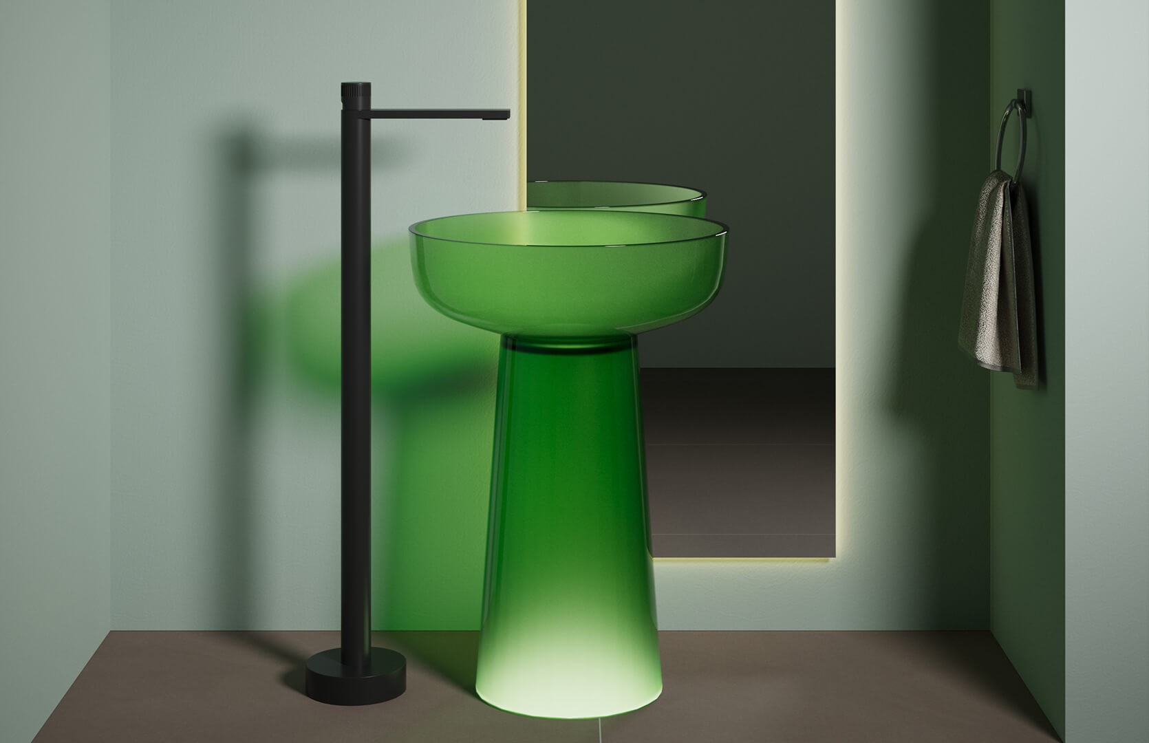 Translucent Resin Vanities Pedestal Sink_ CPG-6623